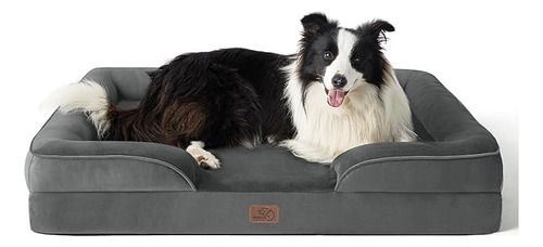 Cama Sillon Ortopedica Para Perros Grandes Color Gris Oscuro Diseño Colores