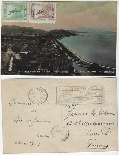 Rio De Janeiro 1923 Cartão Postal Avenida Beira-mar Flamengo