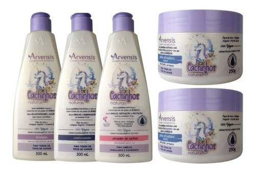  Kit Arvensis Cachinhos Naturais Infantil Ondulados 5 Itens