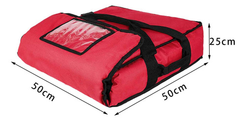 Pizza Develivey Bag Aislado Pizza Carrier Rojo 50x50x25cm