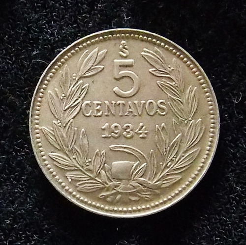 Chile 5 Centavos 1934 Excelente Km 165