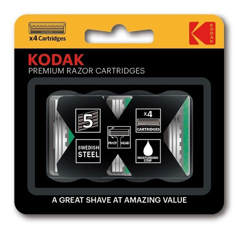 Cartuchos Para Afeitadoras Recargables 5 Hojas Kodak Hombre