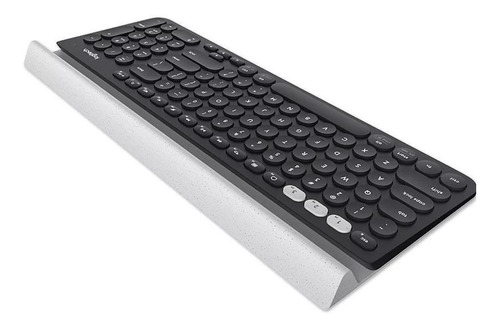 Teclado bluetooth Logitech K780 QWERTY español latinoamérica color negro y blanco