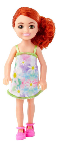 Barbie Muñeca Chelsea Pequeña Con Vestido Floral Extraíble