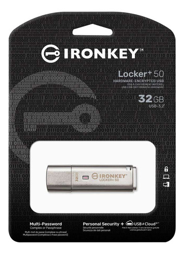 Memoria Usb Kingston Ironkey Locker+50 32gb 3.2 Encriptada