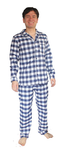 Pijama Calida Hombre Dos Piezas Abierta Con Bolsillo