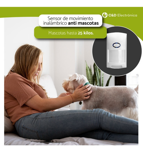 Sensor Movimiento Inalámbrico Mascota Alcance 12m-smartalarm
