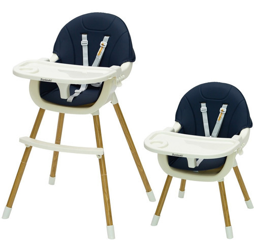 Silla Alta Bebé Periquera Convertible 2 En 1 Bambineto Marino