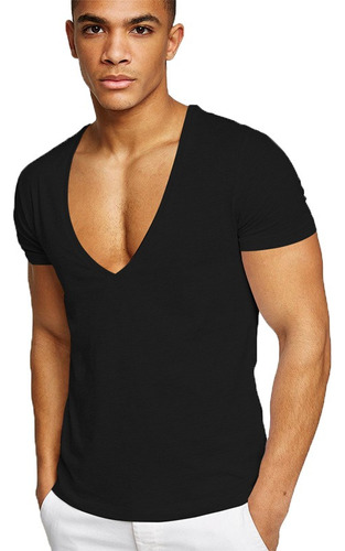 Camiseta Para Hombre Camiseta Casual Con Cuello En V Profund