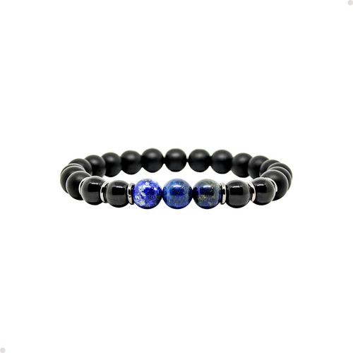 Pulsera Hombre Pogo Rockdreamer Piedra Onix Y Lapislazuli 8mm