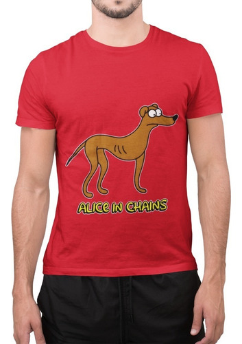 Polera Unisex Alice Chains Perro Simpsons Estampado Algodon