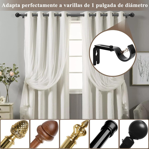 Soporte De Cortineros De Pared Juego De 4 Piezas Resistentes