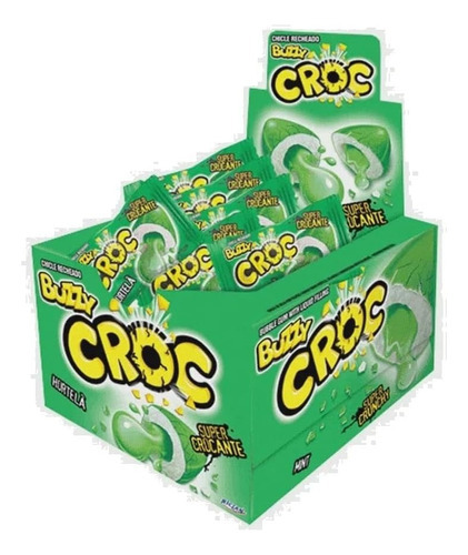 Caixa De Chiclete Recheado Buzzy Croc Sabor De Hortelã