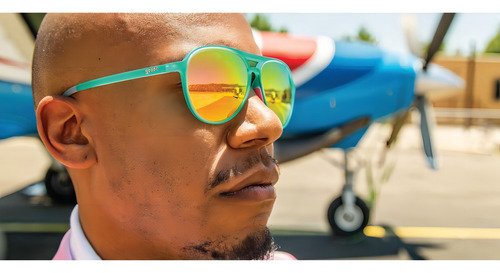 Óculos De Sol Goodr - Kitty Hawkers' Ray Blockers Cor Azul-turquesa