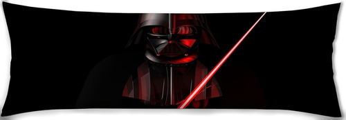 Cojin Almohada Larga Darth Vader Cara Sable Rojo 35x100cm Diseño De La Tela Lisa
