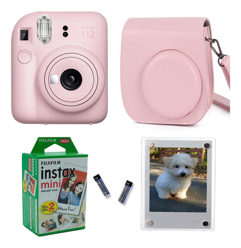 Kit Cámara Instax Mini 12 Funda Y Marcos Lucite 20 Hojas Ros