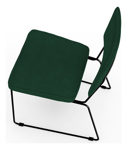 Kit 08 sillas de comedor Allana Suede, color verde musgo
