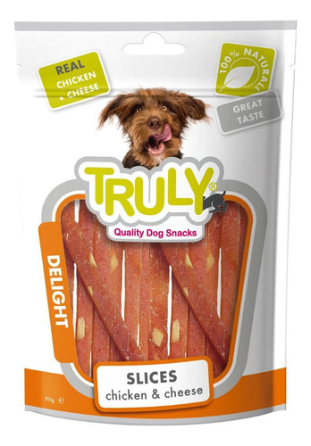 Truly Delight Petisco Cães Fatias De Frango E Queijo - 90g