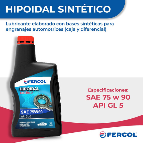 Aceite Fercol Hipoidal Sintetico 75w90 X 1 Lt