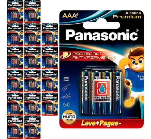102 Pilhas Alcalinas Premium Aaa 3a Palito Panasonic 17 Cart