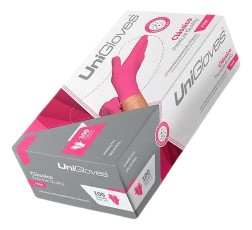 Kit Com Touca, Luva E Máscara Descartável Rosa