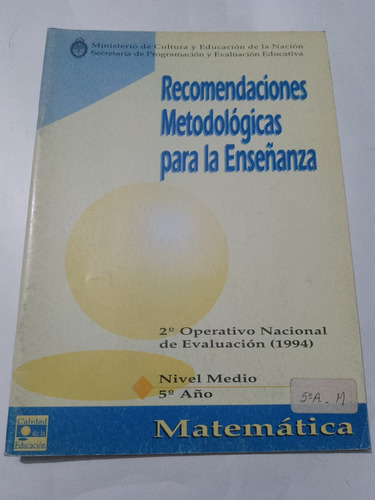 Recomendaciones Metodológicas Matemática 1995