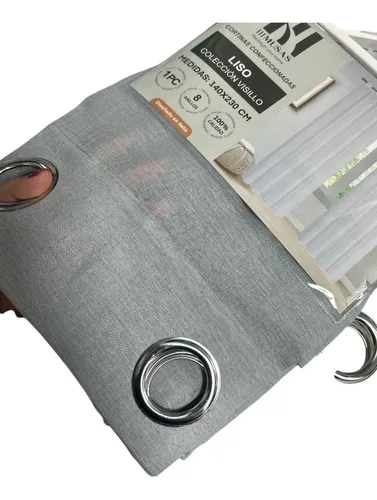 Pack De 2 Cortina Velo Liso Con Argolla 140x230 Cm.