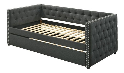 Imagen 2 de 4 de Daybed Matrimonial Romona Gris, Cama Canguro Gris Oscuro