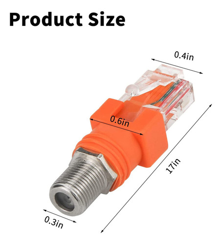 Convertidor Rf F Hembra A Rj45 Macho, Paquete De 4 Unidades