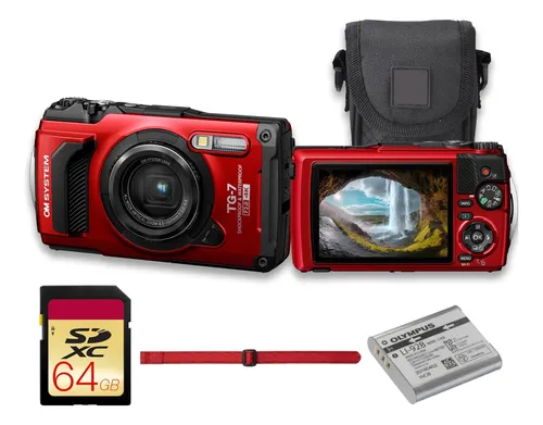 Câmera Digital Om System Olympus Tough Tg-7 Rojo | Frete grátis