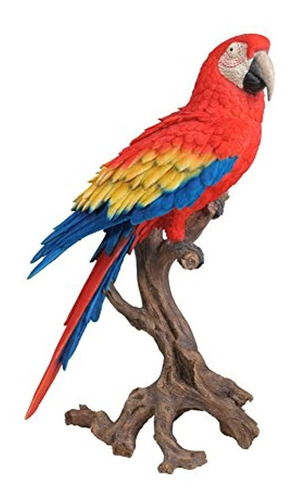 Hi-line Gift Ltd Estatua De Guacamayo Escarlata, Grande