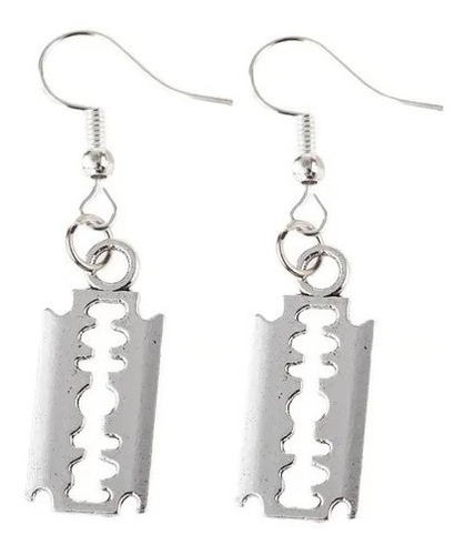 Aretes Pendiente Color Plata Nimalista Cuchillo Minora Mujer