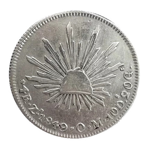 Moneda Original Plata 4 Reales 1849 Zs Zacatecas 1ra Republi