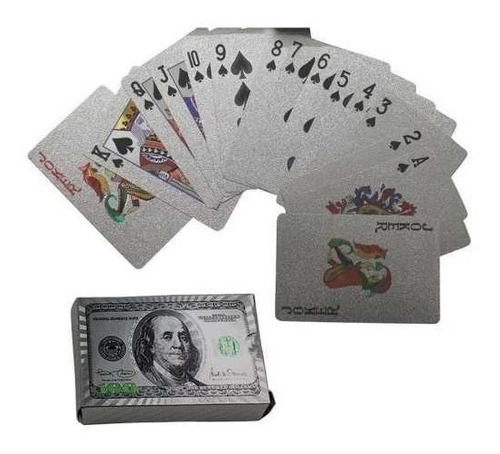 Baralho Jogo Carta Mesa Cor Prata Prateado Poker Truco Cinza