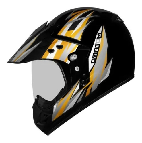 Capacete Motocross Ebf Motard Street Fechado Com Viseira 