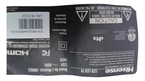 Tarjeta Main Para Tv Hisense 58r6e3 (Usado)
