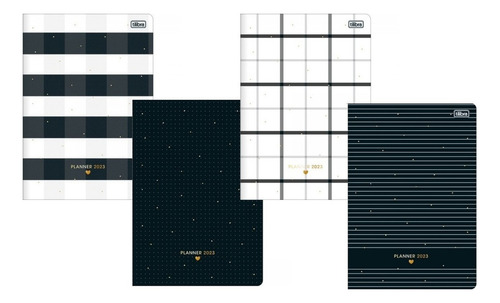 Planner West Village Grampeado G 2023 Tilibra Capa Preto Listrado
