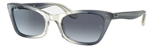 Anteojos de sol Ray-Ban Lady Burbank Small con marco de acetato color polished transparent blue, lente blue degradada, varilla polished transparent blue de acetato - RB2299