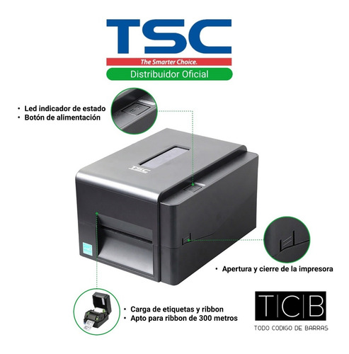 Imagen 3 de 9 de Impresora Termica De Etiquetas Autoadhesivas Tsc Te200 Usb