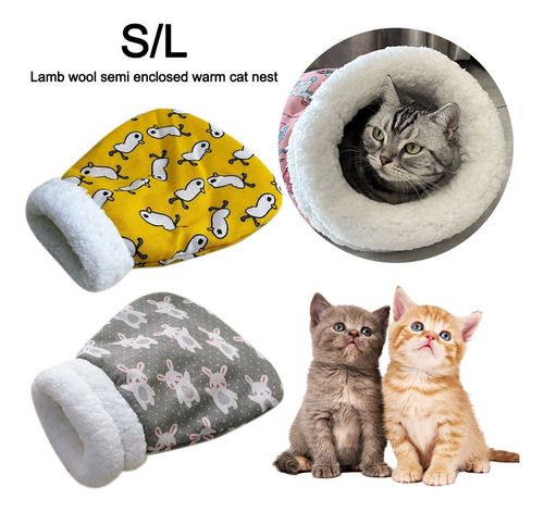 Saco De Dormir Para Gatos Plush Kitten Quilt Bed Cartoon