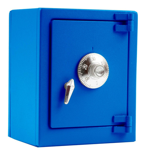 Caja De Seguridad Alcancia Con Combinacion De Perilla Apertura Manual Metalica Para Ahorro Infantil Color Azul Kingsman