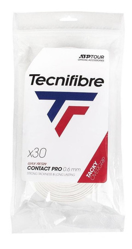 Overgrip Tecnifibre Pro Contact Branco 30 Unidades 0.6mm