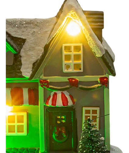 Casa De Pueblo Navideña Iluminada, Pueblo De Nieve Estilo B