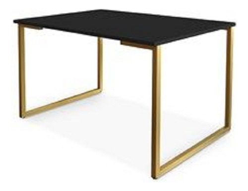 Mesa Jantar Industrial  Preto/dourado 150x60