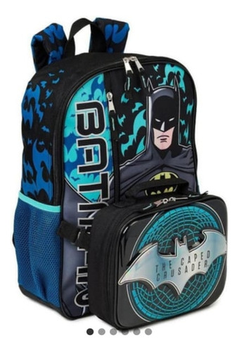 Bolso Morral Con Lonchera Termica Batman Ciudad Gótica  