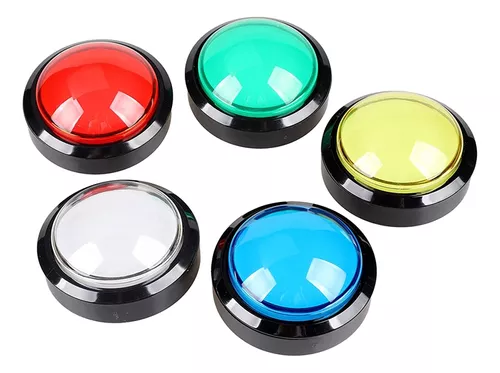 Interruptor De Botón Iluminado Botón Pulsador De Juego De Arcade Resistente  A La Presión 5 Colores S ANGGREK Videojuegos