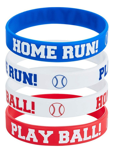 Pulseras De Goma De Silicona Para Béisbol, 24 Piezas
