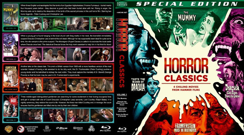 Horror Classics Monsters En Bluray. Hammer Films. 4 Discos!