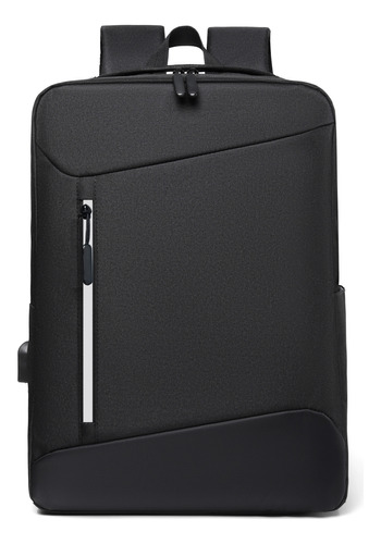 Mochila Laptop Ligero Comercial Y Trabajo Usb Integrado 15.6 Color Negro Diseño De La Tela Oxford