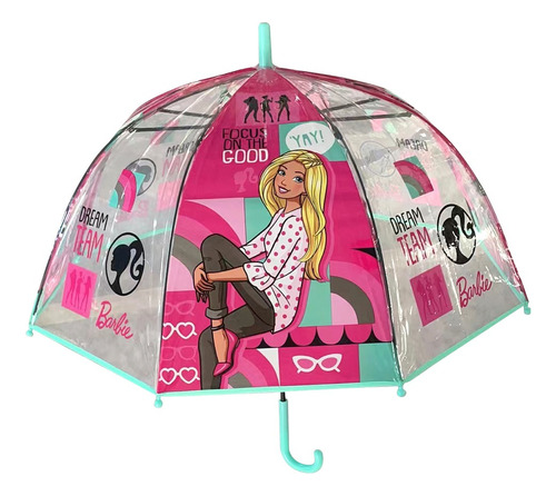 Paraguas Barbie Infantil Licencia Wabro Dream Team